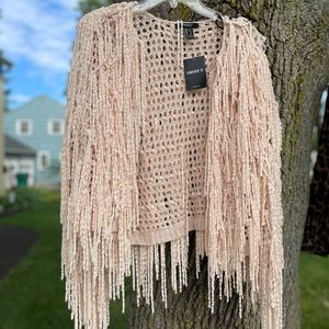 NWT NEW Forever Fringe Sweater jacket small